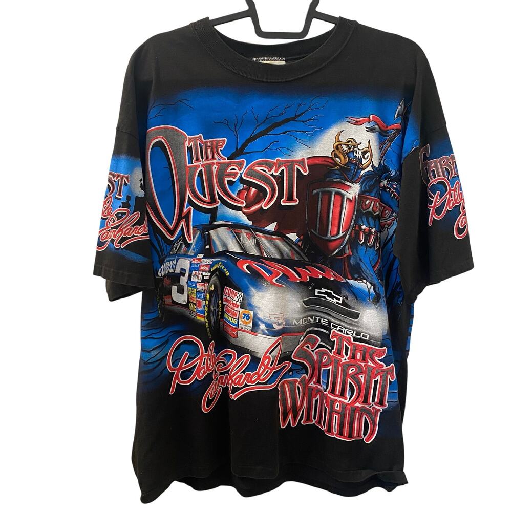 Vintage 1998 Chase Authentics AOP All Over Print Dale Earnhardt Nascar The Quest
